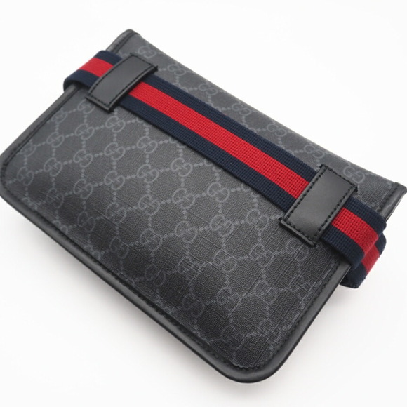 GUCCI GG Supreme PVC and Leather Body Bag 598113, available in black, gray, n... - Picture 4 of 11